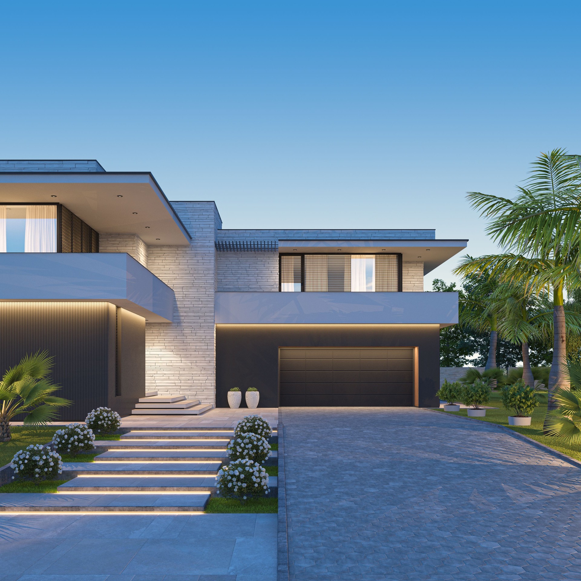 Modern Luxurious Villa with garden.